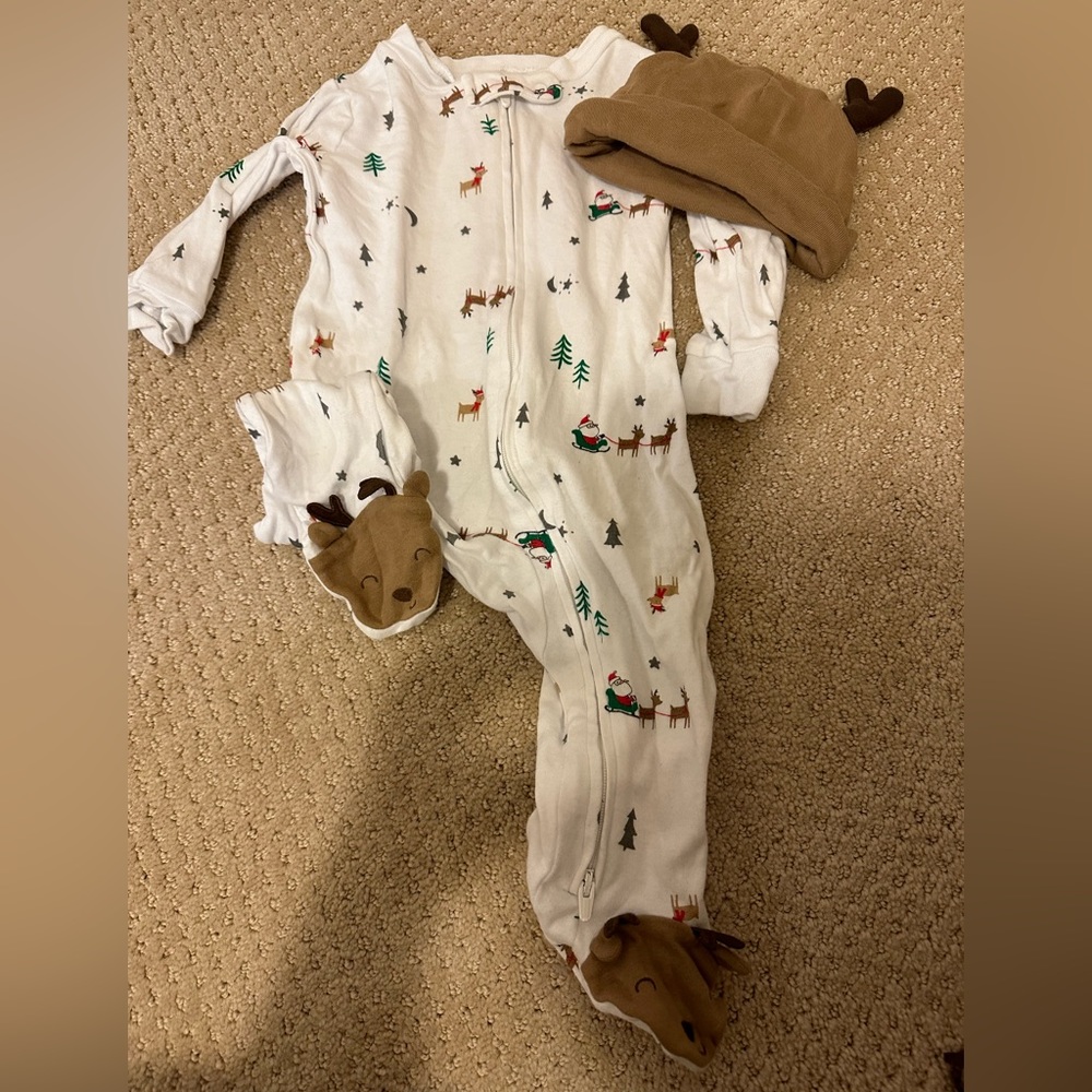 Christmas Outfit with Deer Hat